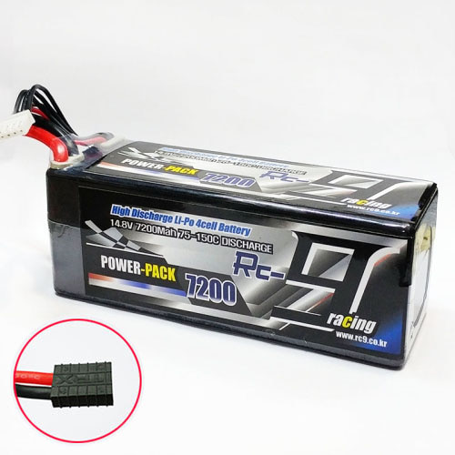 하비몬14.8V 7200mAh 75-150C 4S Hard Case Lipo Battery (TRX잭)[상품코드]RC9