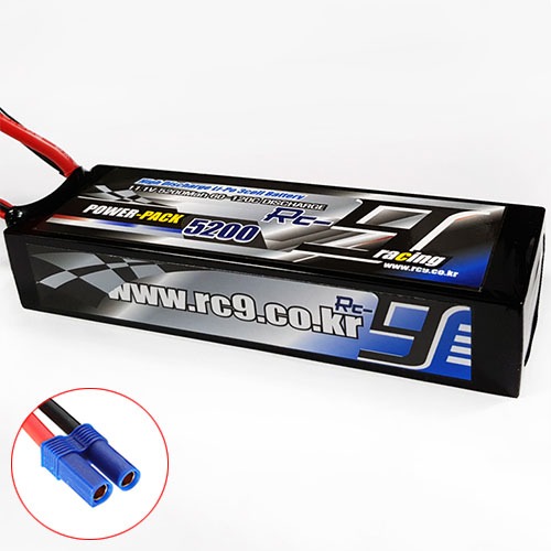 하비몬11.1V 5200mAh 60-120C 3S Hard Case Lipo Battery (EC5잭) - Slim Type (크기는 2셀, 전압은 3셀)[상품코드]RC9