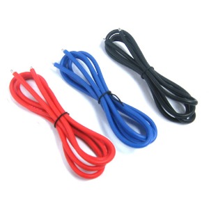 하비몬[#WPT-0030] [60cm x 3개입] 12 AWG Silver Silicone Wire Set (Black/Blue/Red) (실리콘 와이어/전선)[상품코드]YEAH RACING