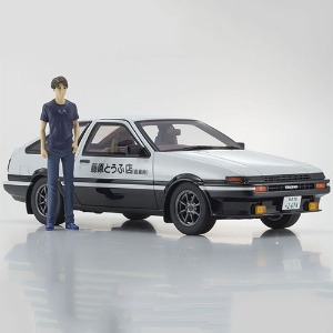 하비몬[레진모델｜완성품] [#KSR18D01] 1/18 Original Initial D Toyota Sprinter Trueno AE86 w/Takumi Fujiwara Figure[상품코드]-