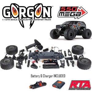 하비몬[#ARA3230SKT1] [미조립품 + 조종기] 1/10 GORGON 4x2 MEGA 550 Brushed 1/10 Monster Truck Ready-To-Assemble Kit (조종기/배터리/USB 충전기 포함)[상품코드]ARRMA