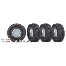 하비몬[#AX8166X] TRX-4, TRX-6 Canyon Trail 4.6 x 1.9&quot; Tires and Chrome Wheels (Assembled/Glued), Center Caps, Decal (Requires #8255A Extended Stub Axle)[상품코드]TRAXXAS